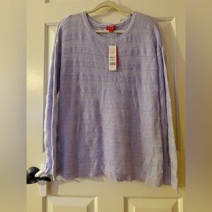 ELLE Scoopneck longsleeve Sweater Striped/embellished NWT SIZE XL